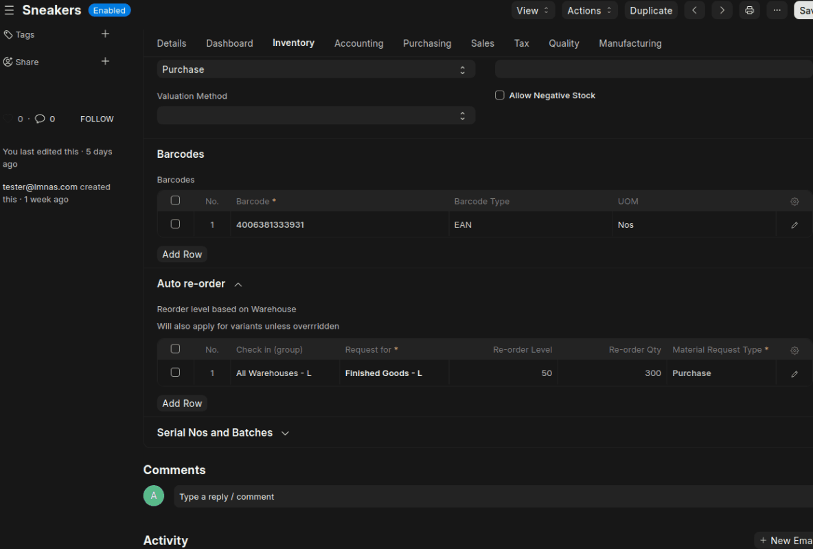 Reorder & Return Management Dashboard